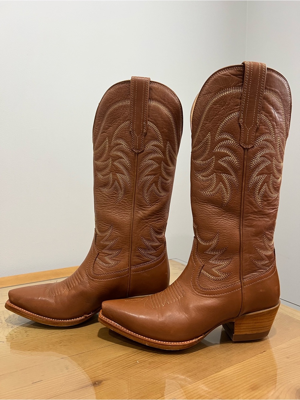 Tecovas Annie Caramel Classic Brown Western Leather Cowboy Boots size 6.5